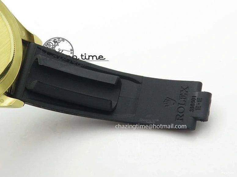 MiroTime 0512 TopPick Daytona YG BP Maker Black Dial Gold Subdial Sticks Markers On Rubber Strap A7750@ 4013